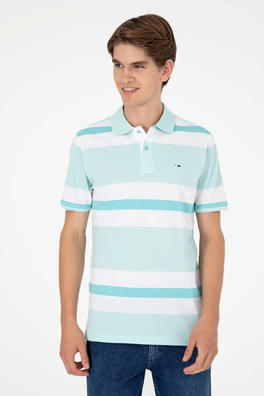 Футболка-поло из хлопка в полоску - G081SZ0110RALTU Футболка муж. (VR083, XL)