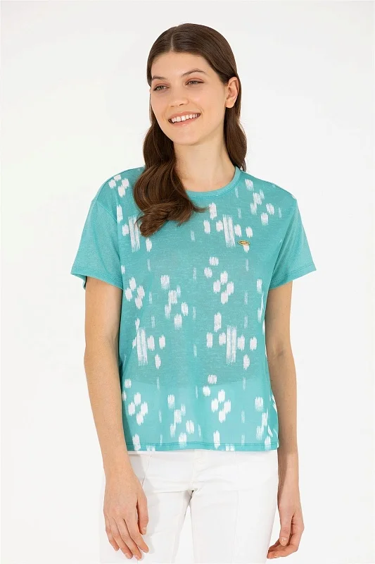 Футболка с абстрактным принтом - G082SZ0110MERY Футболка жен. (VR090, 2XS)