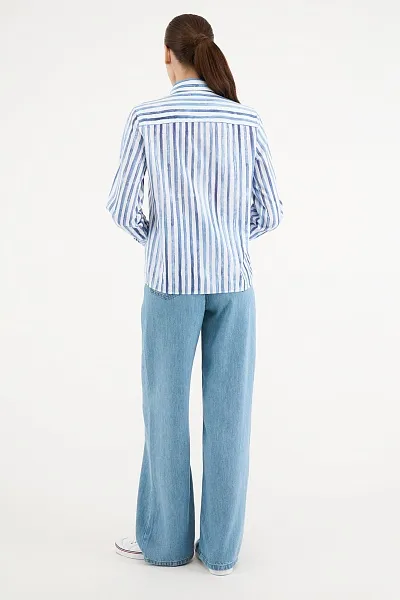Рубашка из хлопка в полоску прямая - G082SZ0040BUCCI Сорочка жен. (VR028, 34)