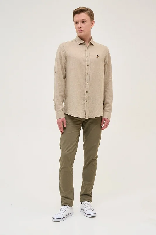 Рубашка из смеси хлопка и льна прямая - G081SZ0040ENZO-R Сорочка муж. (VR027, XS)