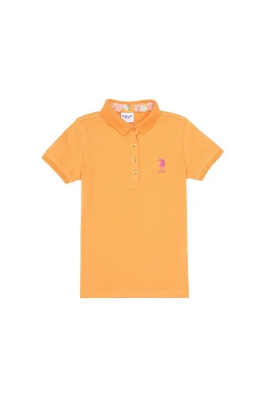 Футболка-поло из хлопка c принтом на планке для девочек - G084SZ0110TP01-IY023 Футболка жен. детс. (VR051, 10_11)