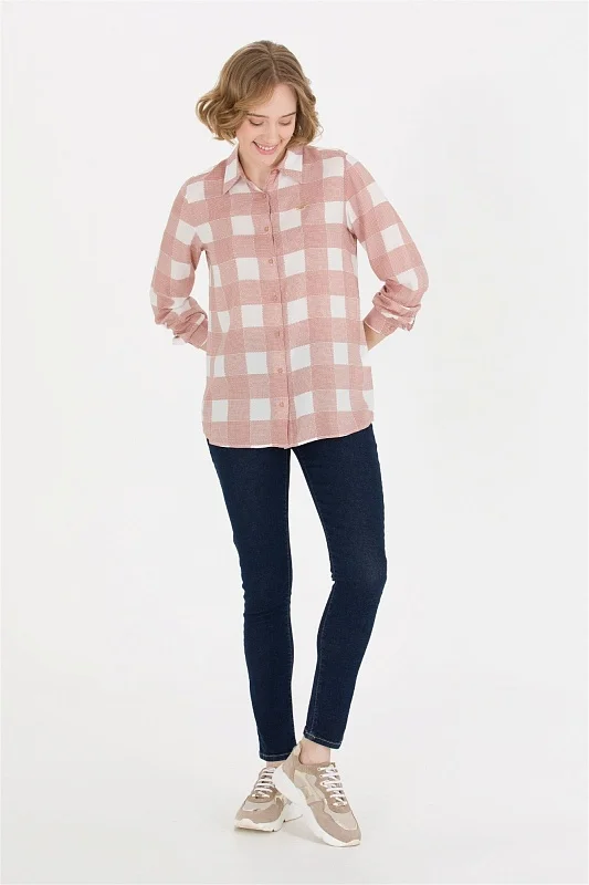 Рубашка из вискозы в клетку прямая - G082GL0040ETRO Сорочка жен. (VR042, 36)