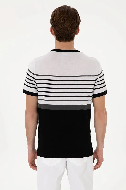 Футболка из смесового хлопка в полоску - G081SZ0TK0BRUNA Кофта муж. (VR046, XL)