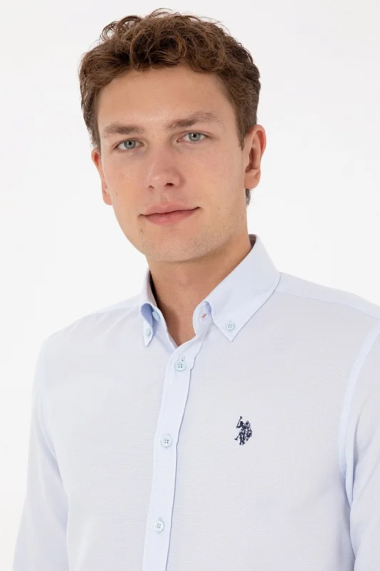 Рубашка из смесового хлопка приталенная - G081SZ0040E_METO25K Сорочка муж. (VR003, XS)