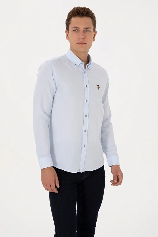 Рубашка из хлопка приталенная - G081SZ0040CEDCOLOR025K Сорочка муж. (VR003, M)