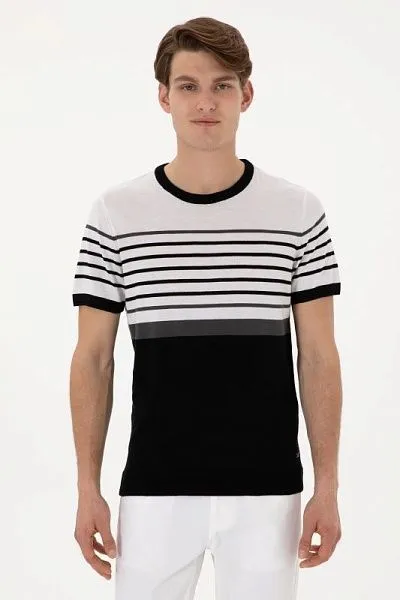 Футболка из смесового хлопка в полоску - G081SZ0TK0BRUNA Кофта муж. (VR046, XL)
