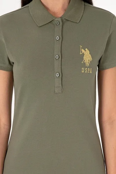 Платье-поло из хлопка с контрастным логотипом приталенное - G082SZ0750MTS02225_075 Платье жен. (VR111, 2XS)