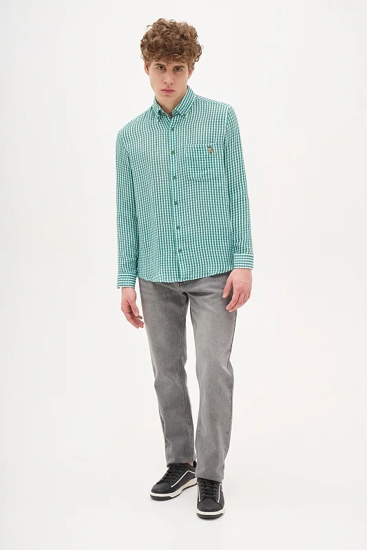 Рубашка из хлопка в клетку прямая - G081SZ0040LARCESMEN_R Сорочка муж. (VR054, XL)