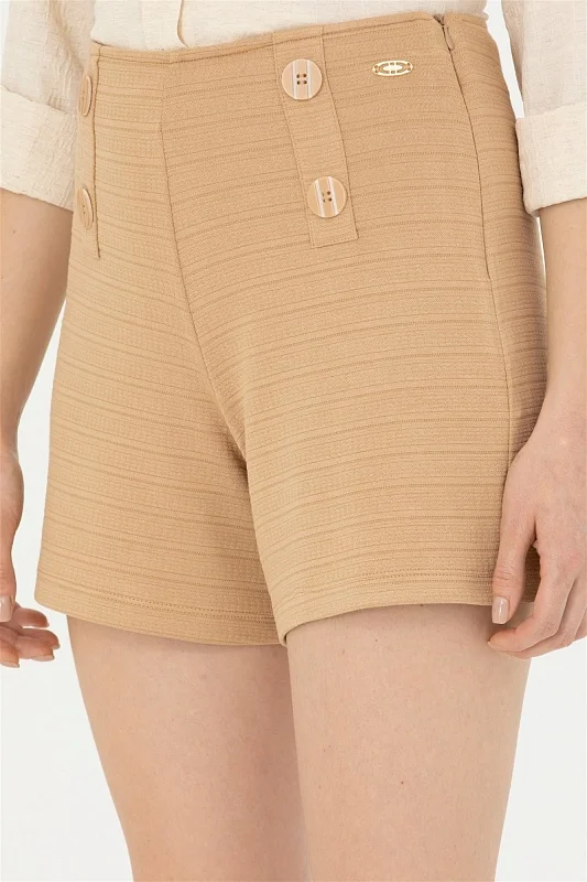 Шорты из вискозы с декоративными пуговицами - G082SZ0OS0MELKE Брюки спорт. жен. (VR015, 2XS)