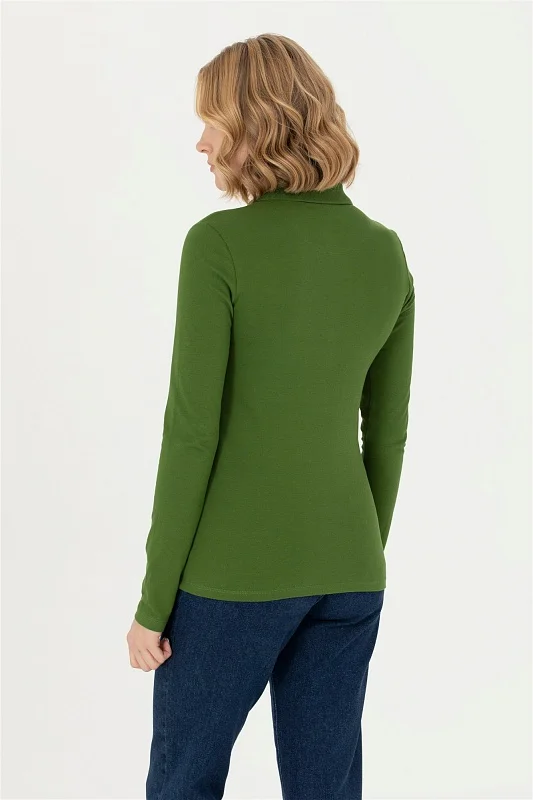 Поло с длинным рукавом из хлопка - G082SZ0820TPG-SK023 Толстовка жен. (VR054, XL)
