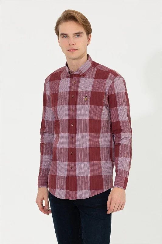 Рубашка из хлопка в клетку прямая - G081SZ0040COMOSUM Сорочка муж. (VR223, XS)