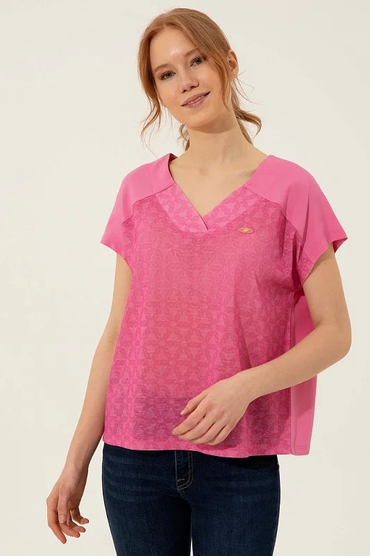 Футболка с V-образным вырезом - G082SZ0110FEMBE Футболка жен. (VR041, XS)