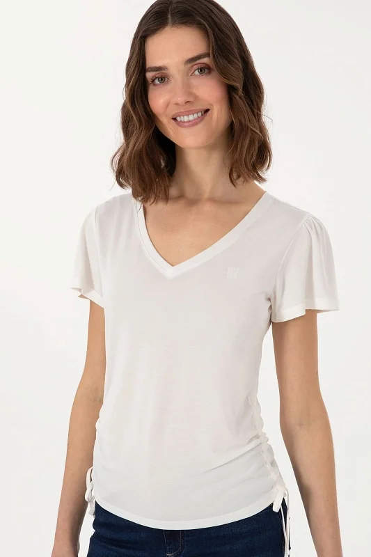 Футболка из модала с V-образным вырезом - G082SZ0110SUPRA Футболка жен. (VR071, XS)