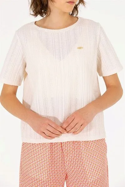 Футболка из рельефной ткани - G082SZ0110MANTE Футболка жен. (VR071, XS)