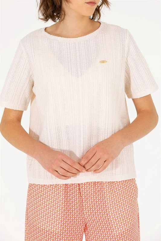 Футболка из рельефной ткани - G082SZ0110MANTE Футболка жен. (VR071, 2XS)