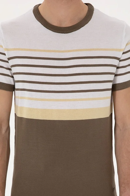 Футболка из смесового хлопка в полоску - G081SZ0TK0BRUNA Кофта муж. (VR052, 3XL)