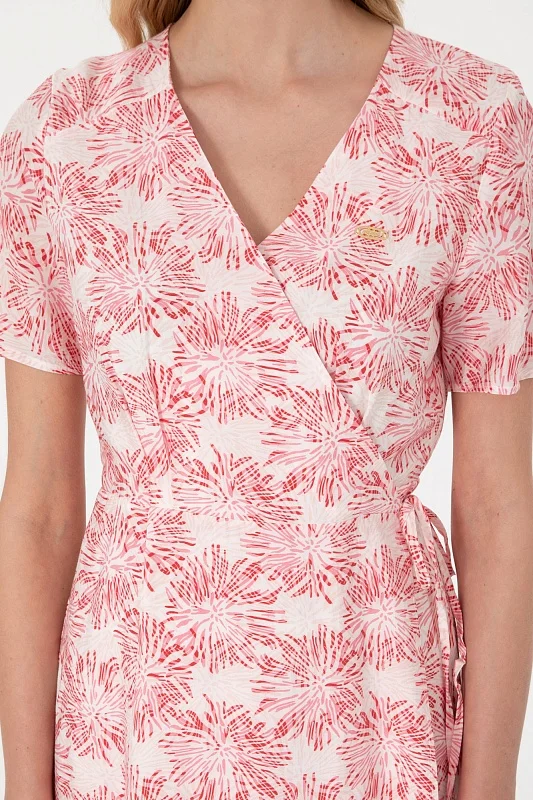 Платье миди из лиоцелла на запах с принтом - G082SZ0320MANZE Платье жен. (VR167, 42)