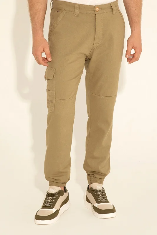 Брюки джоггеры с добавлением льна - G081SZ0780JOGGER24Y Брюки муж. (VR027, 38, 32)