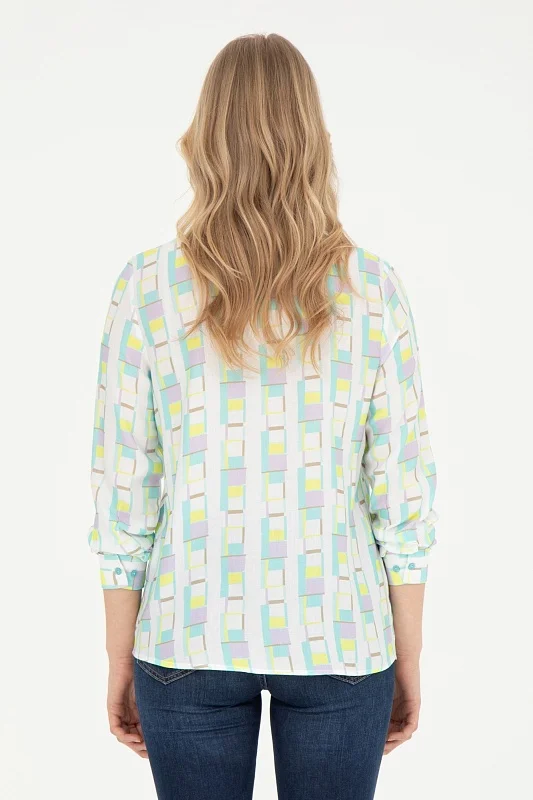 Рубашка из смесового хлопка с принтом свободная - G082SZ0040VALENTIN Сорочка жен. (VR090, 38)