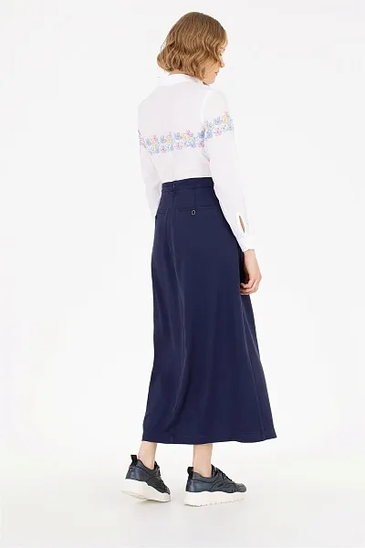Юбка макси из лиоцелла со складками - G082SZ0980DUNET Юбка жен. (VR033, 32)