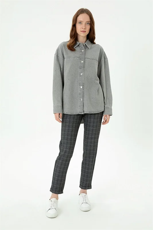 Брюки в клетку - G082SZ0780MARCEL Брюки жен. (VR024, 34)