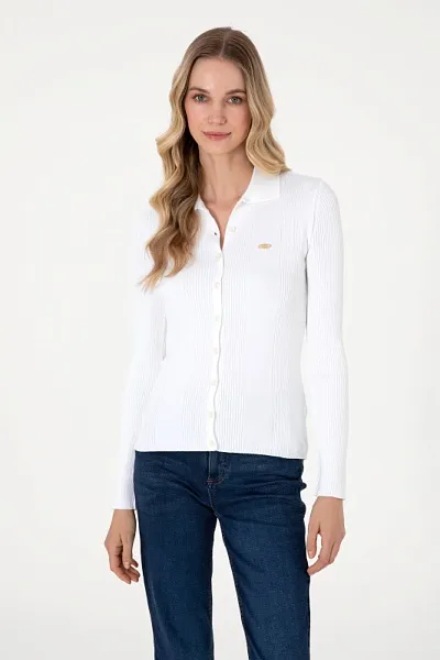 Кардиган на пуговицах с отложным воротником - G082SZ0TK0EX-CARPI Кофта жен. (VR019, 2XS)