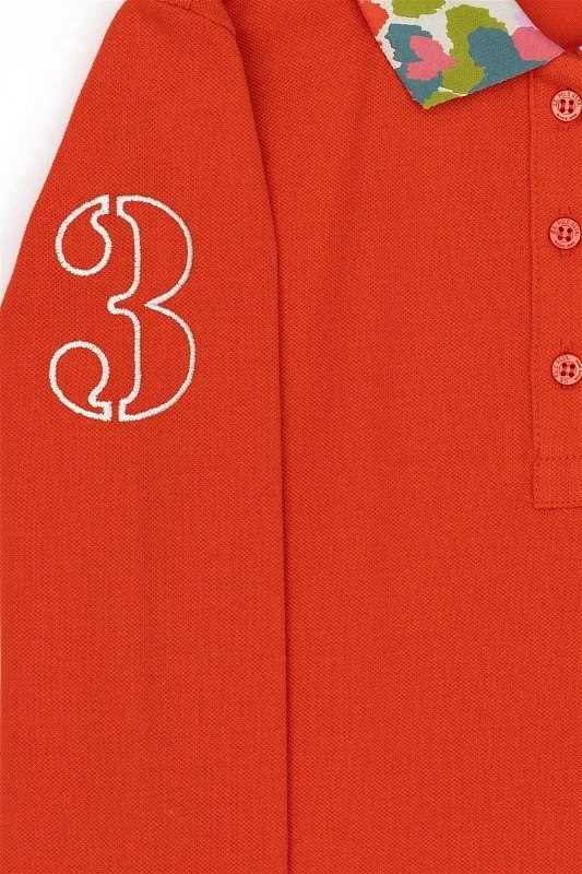Поло с длинным рукавом и контрастным воротником для девочек - G084SZ0820SD01-SK023 Толстовка жен. детс. (VR181, 5_6)