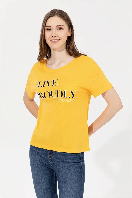 Футболка из хлопка с надписью - G082SZ0110DEPTORE Футболка жен. (VR044, 2XS)