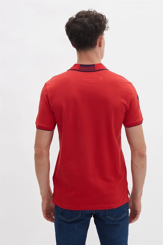 Футболка-поло из хлопка с контрастной окантовкой - G081SZ0110SD01IY021 Футболка муж. (VR171, S)