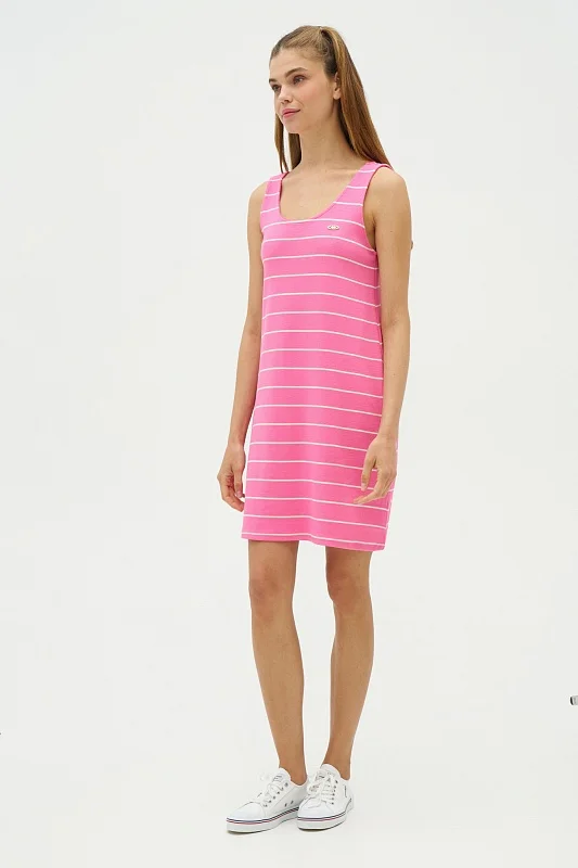Платье трикотажное без рукавов в полоску - G082SZ0750R_MARRI Платье жен. (VR041, XS)