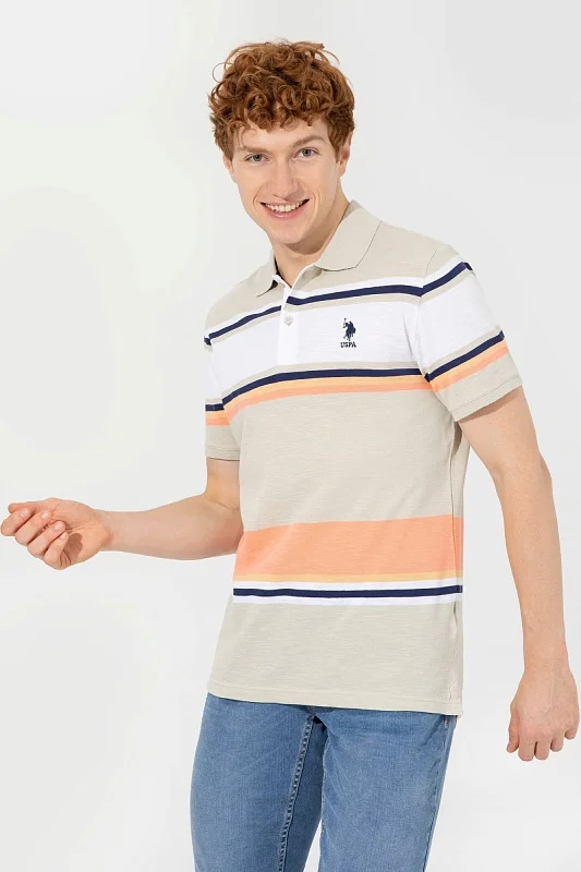 Футболка-поло из хлопка в полоску - G081SZ0110SULAW Футболка муж. (VR049, XS)
