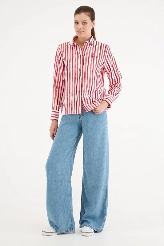 Рубашка из хлопка в полоску прямая - G082SZ0040BUCCI Сорочка жен. (VR223, 34)