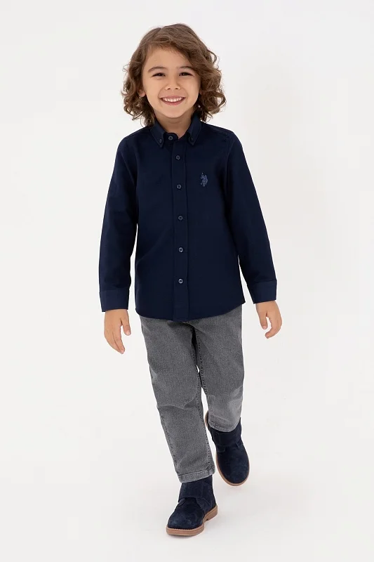 Рубашка хлопковая для мальчиков - G083SZ0040E_METOKIDS25K Сорочка муж. детс. (VR033, 9_10)