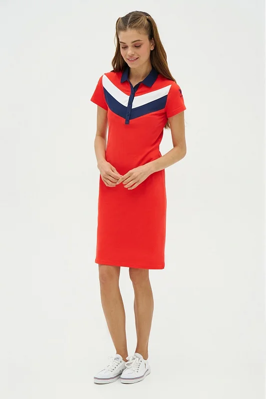 Платье-поло из хлопка приталенное - G082SZ0750R_MOYA Платье жен. (VR030, XS)