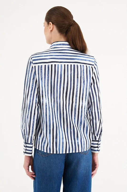 Рубашка из хлопка в полоску прямая - G082SZ0040BUCCI Сорочка жен. (VR033, 36)