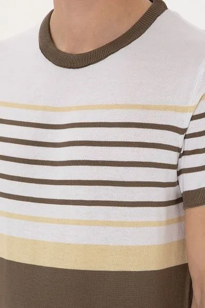 Футболка из смесового хлопка в полоску - G081SZ0TK0BRUNA Кофта муж. (VR052, XS)
