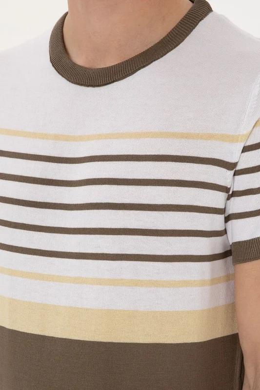 Футболка из смесового хлопка в полоску - G081SZ0TK0BRUNA Кофта муж. (VR052, XL)