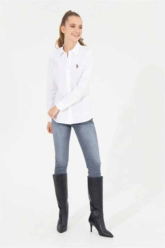 Рубашка из хлопка приталенная - G082SZ0040CRISCOLOR022K Сорочка жен. (VR013, 34)