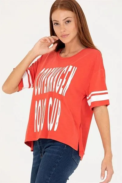 Футболка из модала с надписью - G082SZ0110MAK-S Футболка жен. (VR030, XS)