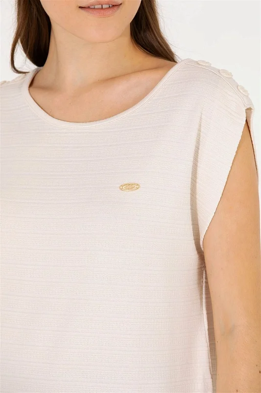 Футболка из смесовой вискозы без рукавов - G082SZ0110MEL Футболка жен. (VR071, 2XS)