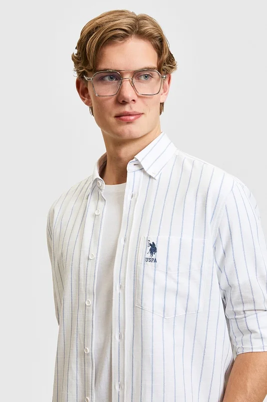 Рубашка из хлопка в полоску прямая - G081SZ0040KAMBA Сорочка муж. (VR003, 2XL)