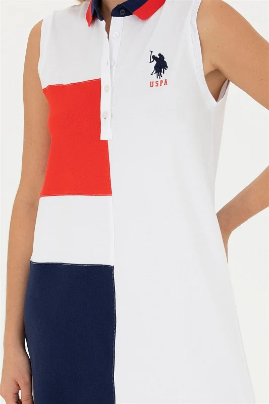 Платье-поло из смесового хлопка с контрастными блоками - G082SZ0750MELENA_T Платье жен. (VR013, XS)
