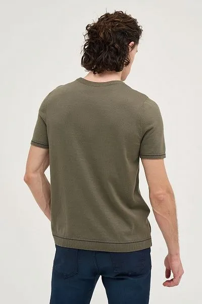 Футболка из хлопка с контрастной окантовкой - G081SZ0TK0FORLA-R Кофта муж. (VR027, S)