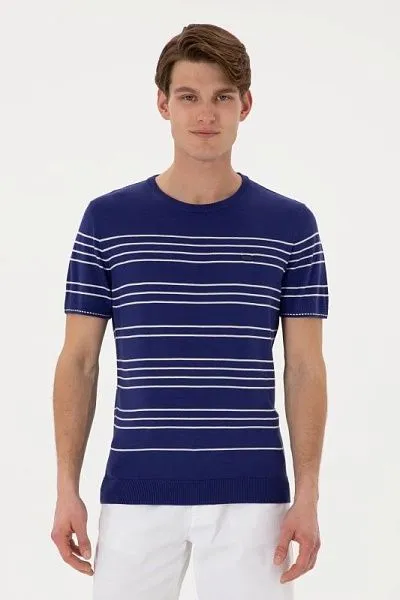 Футболка из смесовой вискозы в полоску - G081SZ0TK0MAKSIM Кофта муж. (VR059, 3XL)