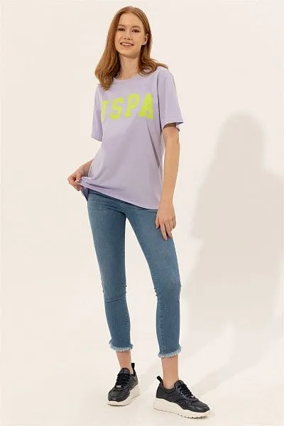 Футболка из хлопка с принтом свободная - G082SZ0110SEANIY022 Футболка жен. (VR034, XS)