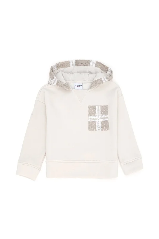 Худи с ажурными деталями для девочек - G084SZ0820NASITKIDS Толстовка жен. детс. (VR049, 6_7)