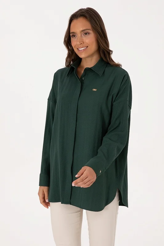 Рубашка фактурная с вискозой свободная - G082SZ0040E_NOVAC Сорочка жен. (VR079, 40)