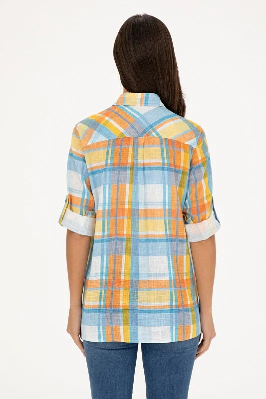 Рубашка в клетку свободная - G082SZ0040ORTIZKA Сорочка жен. (VR045, 36)