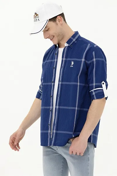 Рубашка из жатого хлопка свободная - G081SZ0040MILASO Сорочка муж. (VR033, S)