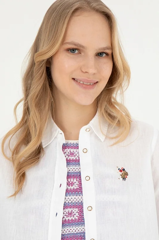 Рубашка из хлопка с добавлением льна прямая - G082SZ0040ELMY024Y Сорочка жен. (VR013, 36)